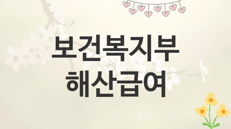 보건복지부
해산급여