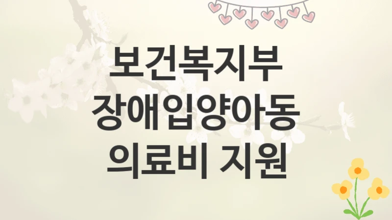 보건복지부
장애입양아동 의료비 지원