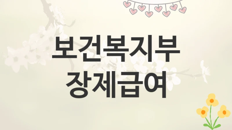보건복지부
장제급여