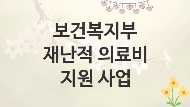 보건복지부
재난적 의료비 지원 사업