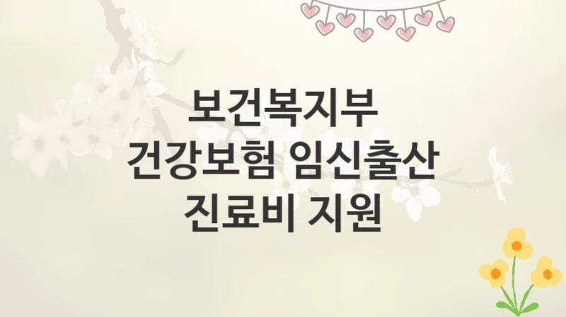보건복지부
건강보험 임신출산 진료비 지원