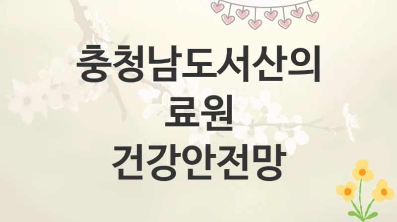 충청남도서산의료원
건강안전망