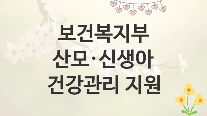 보건복지부
산모·신생아 건강관리 지원