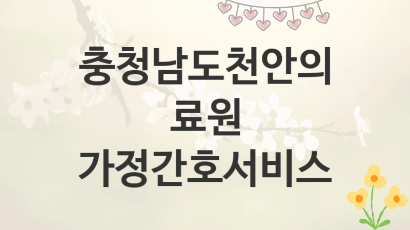 충청남도천안의료원
가정간호서비스