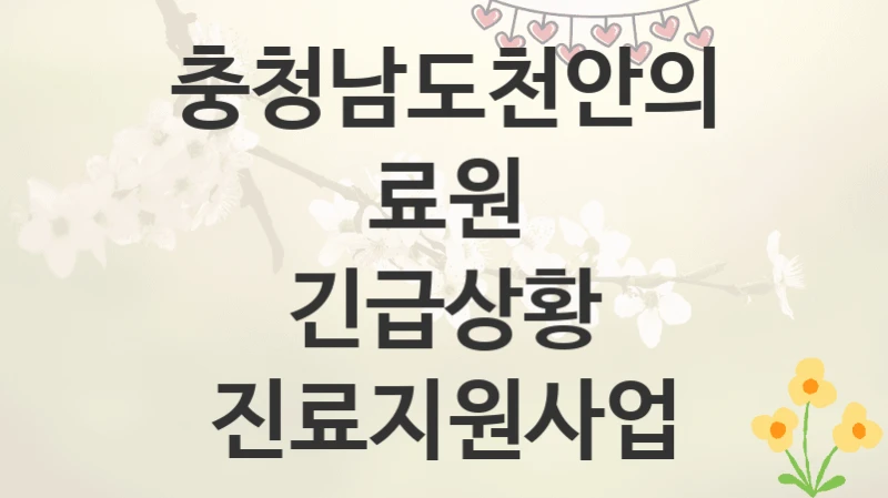 충청남도천안의료원
긴급상황 진료지원사업