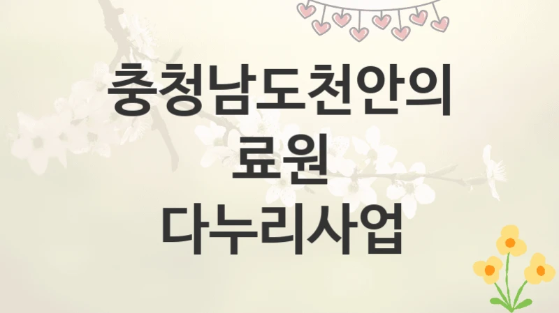 충청남도천안의료원
다누리사업