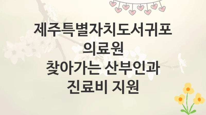 제주특별자치도서귀포의료원
찾아가는 산부인과 진료비 지원