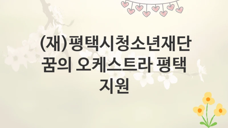 (재)평택시청소년재단
꿈의 오케스트라 평택 지원