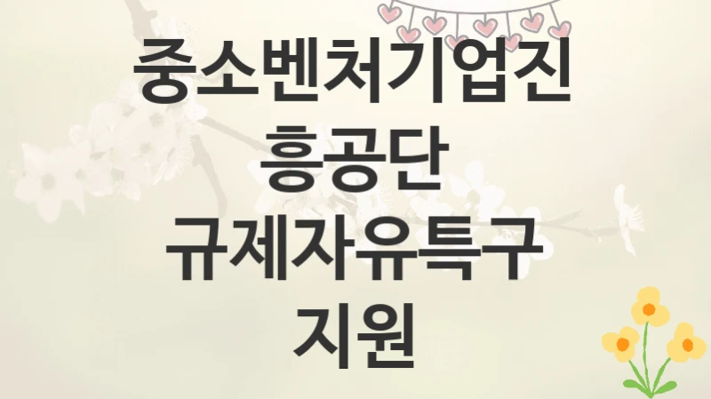 중소벤처기업진흥공단
규제자유특구 지원