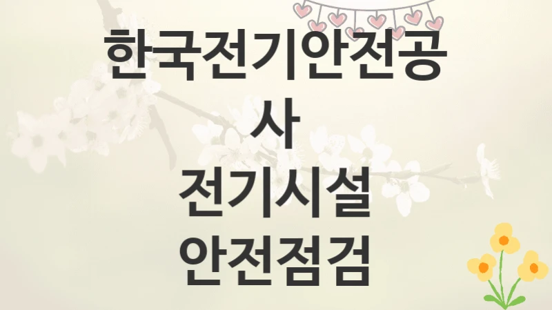 한국전기안전공사
전기시설 안전점검