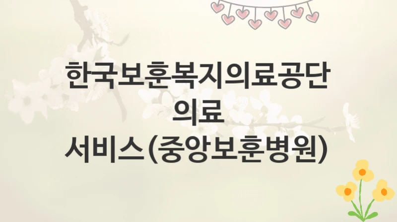 한국보훈복지의료공단
의료 서비스(중앙보훈병원)