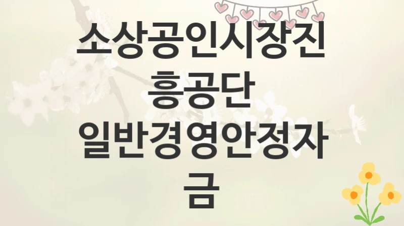 소상공인시장진흥공단
일반경영안정자금