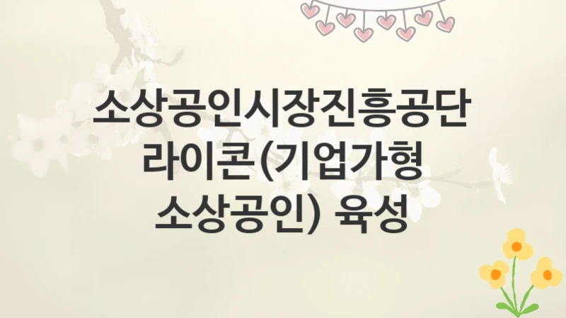 소상공인시장진흥공단
라이콘(기업가형 소상공인) 육성